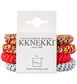 Kknekki Hárteygjur - 4 Pakki - Blátt/Drapplitað/Bleikt/Gult