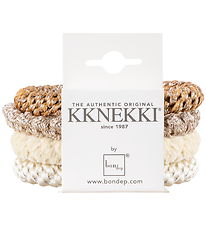 Kknekki Elastic Hair Bands - 4-Pack - Brown/Beige/White