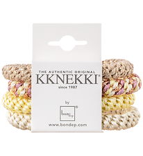 Kknekki Elastic Hair Bands - 4-Pack - White/Beige/Yellow