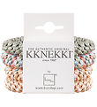 Kknekki Hárteygjur - 4 Pakki - Drapplitað/Grænt/Bleikt