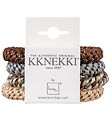 Kknekki Hárteygjur - 4 Pakki - Drapplitað/Brúnt/Grátt
