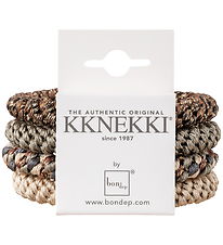 Kknekki Elastic Hair Bands - 4-Pack - Brown/Beige