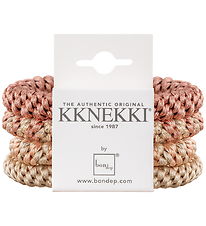 Kknekki Elastic Hair Bands - 4-Pack - Pink/Beige