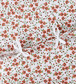 Nørgaard Madsens Bedding - Baby - White w. Red Flowers