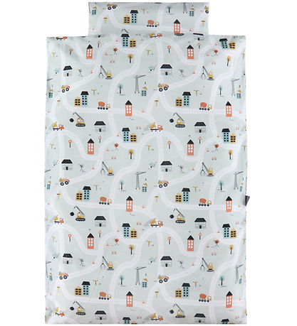 Nørgaard Madsens Bedding - Baby - Grey w. Roads/Work Machines