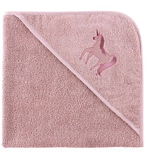 Nørgaard Madsens Babyhandduk - 75x75 cm - Rosa m. Enhörning