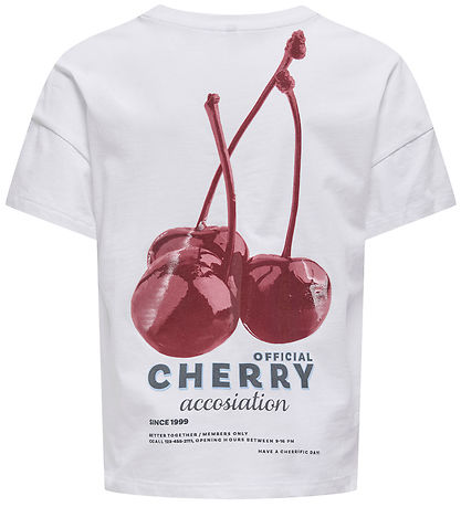 Kids Only T-shirt - cookCarrie - Bright White/Cherry
