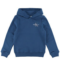 Calvin Klein Hoodie - Small Monogram - Blue Jeans