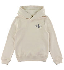 Calvin Klein Hoodie - Small Monogram - Vithätta Grå