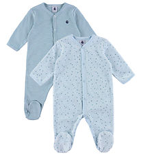 Petit Bateau Pyjamasdräkt - 2-pack - Blå m. Stjärnor/Ränder