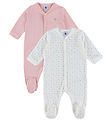 Petit Bateau Nightsuit - 2-Pack - White/Pink w. Hearts/Stripes