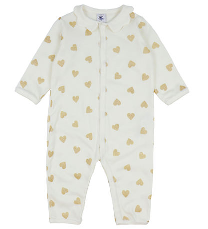 Petit Bateau Nightsuit - Milk w. Glitter Hearts