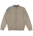 Emporio Armani Cardigan - Viscose/Wool - Beige Melange w. Blue