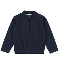 Emporio Armani Cardigan - Bomull/Ull - Marinblå