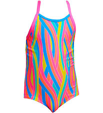 Funkita Baddräkt - Tryckt One Delat - UV50+ - Virvlande sugrör