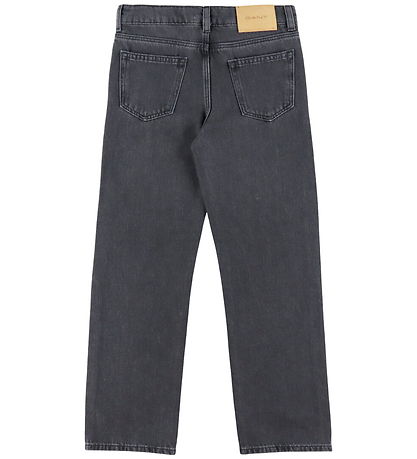 GANT Gallabuxur - Gallaefni - Afslappaður - Black Slitinn