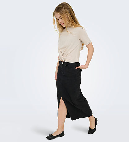 Kids Only Skirt - Denim - Midi - KogSiri - Washed Black