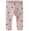 Name It Leggings - NbfkHeart - Burnished Lilac w. Hearts