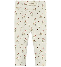 Lil' Atelier Legging - Rib - NbfLavo - Turtledove m. Blommor