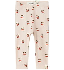 Lil' Atelier Legging - Rib - Nej - NbfLavo - Silver Peony m. Kir