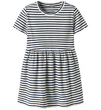 Name It Klänning - Rib - NmfVemma - Bright White/Blue