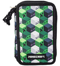 Minecraft Pencil Case w. Contents - Green/Black