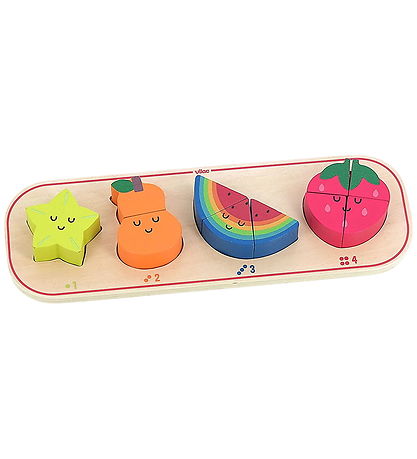 Vilac Jigsaw Puzzle - 10 Bricks - Four Fruits