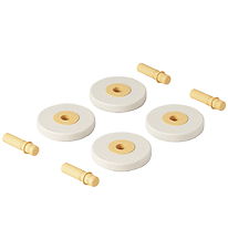 MODU 4 x Foam Wheels - 4-Pack - Ø18 cm - Sand Grey/Honey Yellow