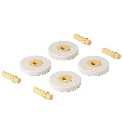 MODU 4 x Foam Wheels - 4-Pack - Ø18 cm - Sand Grey/Honey Yellow