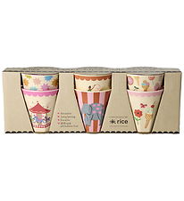 Rice Bekers - Melamine - 6 st. - 160 ml - Roze Fun Fair