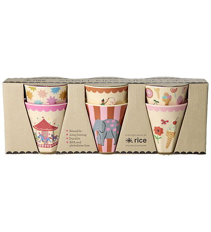 Rice Cups - Melamine - 6 pcs - 160 mL - Pink Fun Fair