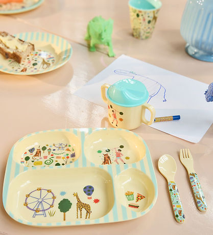 Rice Dinner Set - Melamine - 4 pcs - Mint Fun Fair
