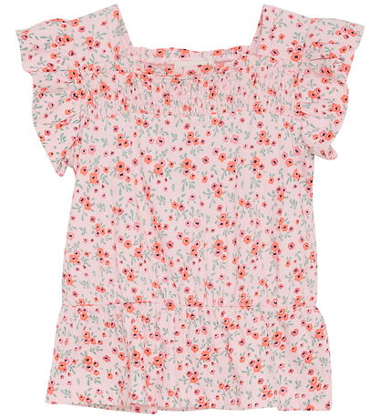 Minymo Top - Rosenquarz m. Blumen