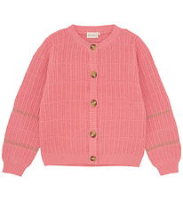 Minymo Cardigan - Stickad - Rib - Strawberry Ice