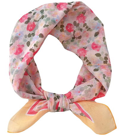 By Stær Scarf - Lilo - 57x58 cm - Yellow/Pink Flowers