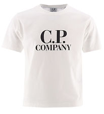 T-Shirt C.P. Company - Gaze White av. Noir