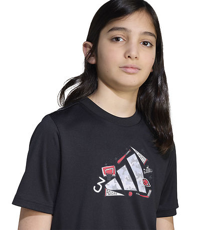 adidas Performance T-shirt - J Camo Train - Black