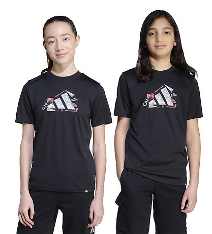 adidas Performance T-shirt - J Camo Train - Black