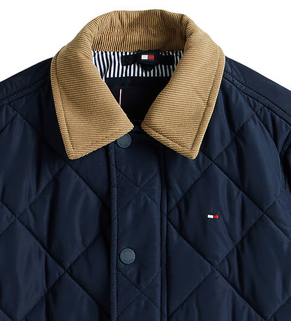 Tommy Hilfiger Thermojacke - Quilted - Kontrastkragen - Dark Nig
