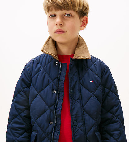 Tommy Hilfiger Thermojacke - Quilted - Kontrastkragen - Dark Nig