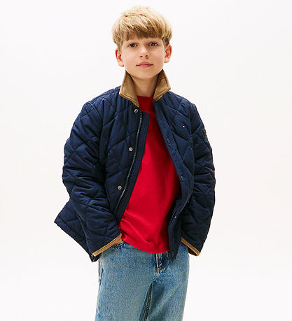 Tommy Hilfiger Thermojacke - Quilted - Kontrastkragen - Dark Nig