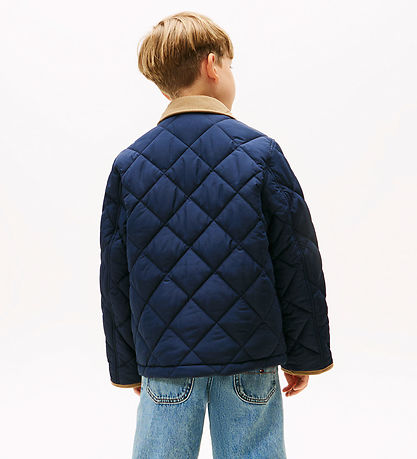 Tommy Hilfiger Thermojacke - Quilted - Kontrastkragen - Dark Nig