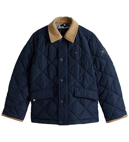 Tommy Hilfiger Thermojacke - Quilted - Kontrastkragen - Dark Nig