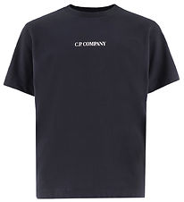 T-Shirt C.P. Company - Total Eclipse Blue av. Blanc