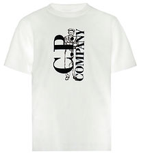 T-Shirt C.P. Company - Gaze White av. Imprimé