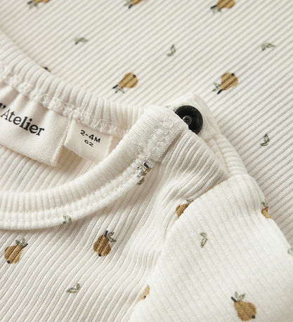 Lil' Atelier Bodysuit l/s - Rib - NbnLago - Coconut Milk/Pear