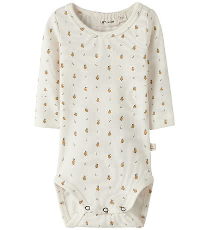 Lil' Atelier Bodysuit l/s - Rib - NbnLago - Coconut Milk/Pear