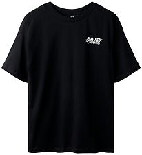 LMTD T-shirt - Nlmgatan - Black/White Tryck