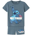 Name It Pyjama Set - 2 Parts - NmmArush - Stitch - Blue Mirage