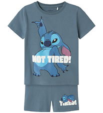 Name It Pyjama Set - 2 Parts - NmmArush - Stitch - Blue Mirage